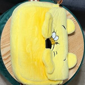 Disney Plush Yellow Kids Shoulder Bag with Brown Striped Strap